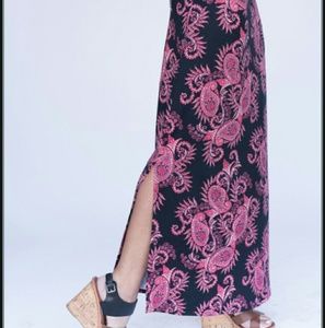 Agnes and Dora Women's Size Medium Maxi Skirt Dress Paisley Black